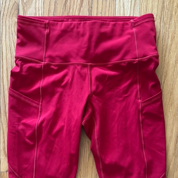 Lululemon 6 Fast Free 7/8 Tight II Non-Reflective Nulux 25" Dark Red great cond - Picture 2 of 7